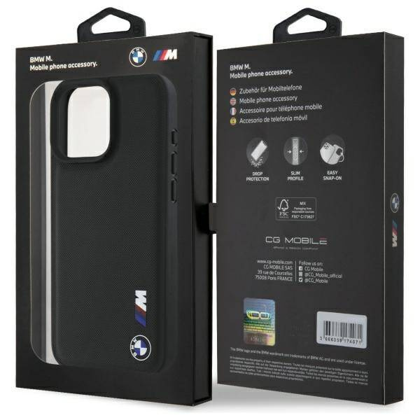 Cover BMW iPhone 16 Pro Max 6,9" nero/nero durocase Logo in gomma liscia