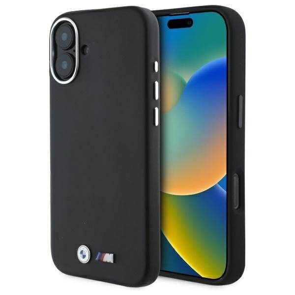 Case BMW iPhone 16 6.1" black/black hardcase M Smooth Full Wrapped Metal MagSafe
