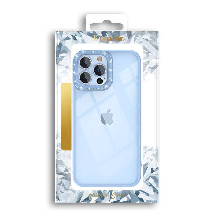 Kingxbar Sparkle Series iPhone 13 Pro con tapa trasera cristales azul