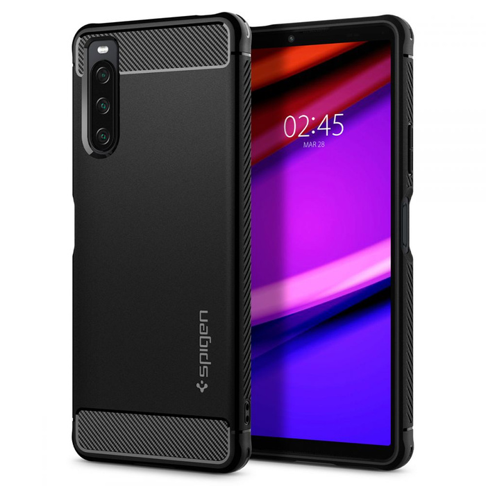 Spigen Rugged Armor SONY XPERIA 10 IV Cover MATTE Cover NERO