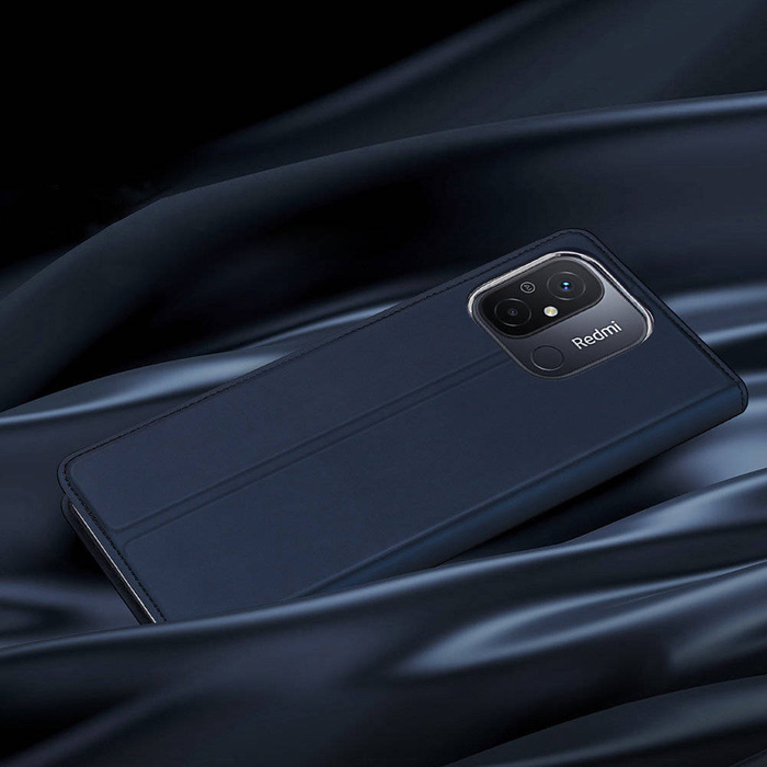 Custodia Dux Ducis Skin Pro per Xiaomi Redmi 11A / Poco C55 / Redmi 12C Cover Flip Card Wallet Stand Blu