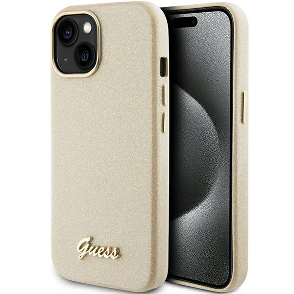 Guess GUHCP15SPGMCSD iPhone 15 6,1" oro/oro chiarocase Glitter Glossy Script