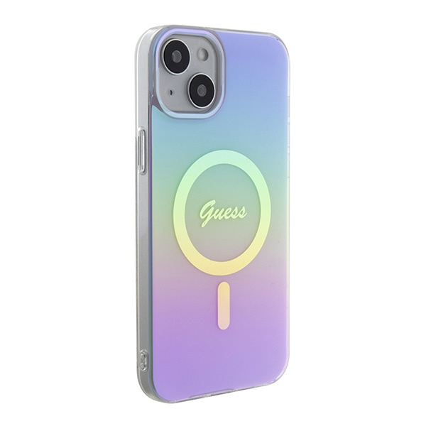 Hülle Guess GUHMP15SHITSU iPhone 15 6.1" lila/violett hartcase IML Iridescent MagSafe Case
