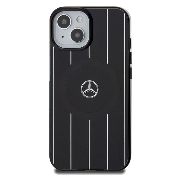 Etui Mercedes MEHMP15S23HRSK iPhone 15 6.1" czarny/black hardcase Double Layer Crossed Lines MagSafe Case