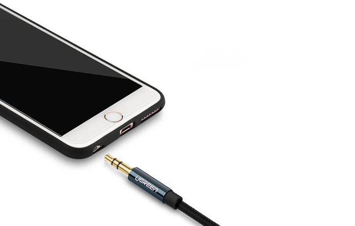 Kábel AUX UGREEN Mini jack 3,5 mm 2 m modrý