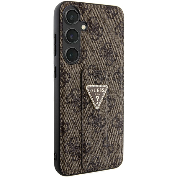 Etui Guess GUHCS24SPGS4TDW Samsung Galaxy S24 S921 brązowy/brown hardcase Grip Stand 4G Triangle Strass Case