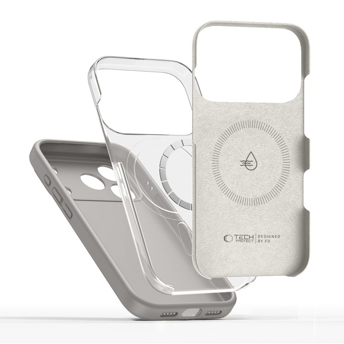 ETUI TECH-PROTECT IPHONE 17 PRO MAX SILICONE MAGSAFE STONE GREY