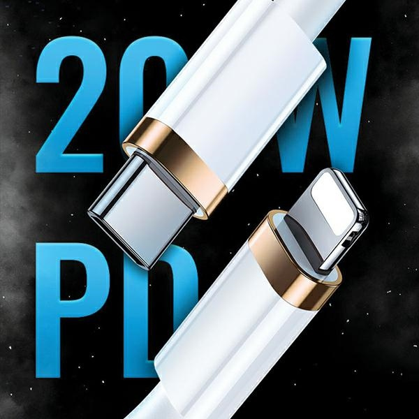 Cavo USAMS USB-C Apple Lightning U63 PD 1.2m Fast Charge 20W SJ484USB01 US-SJ484 Nero