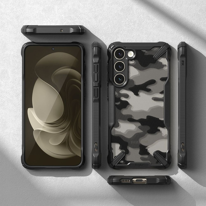 Hülle Ringke Fusion X Design hülle Samsung Galaxy S23+ camouflage schwarz Case
