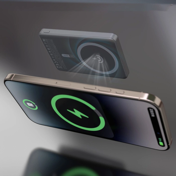 Powerbank Dudao K28S 20W PD 5000mAh z MagSafe i podstawką - szary