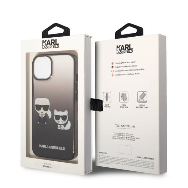 Karl Lagerfeld KLHCP14STGKCK iPhone 14 6.1" hardcase black/black Gradient Ikonik Karl & Choupette