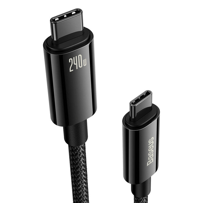 Kabel USB C - USB C 480Mb/s 240W 2m Baseus Tungsten Gold CAWJ040101 - černý