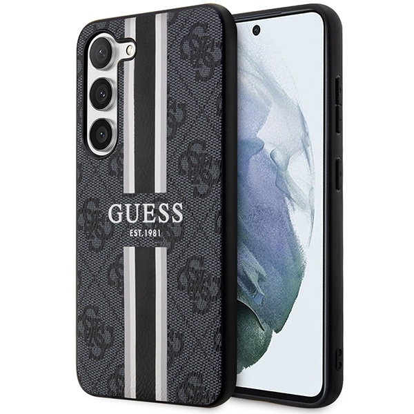 Coque Guess GUHCS23SP4RPSK S23 S911 noir/noir hardcase 4G Printed Stripe Case