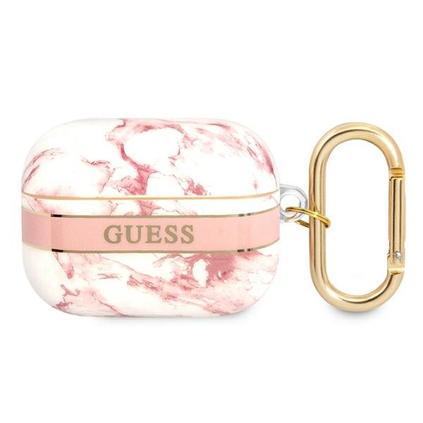 Hülle GUESS Apple AirPods Pro Abdeckung Marmor Riemen Sammlung Rosa Case