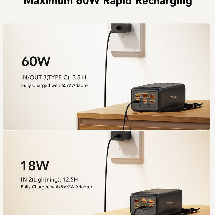 Powerbank Veger Tank Boost (W5001C) PD QC3.0 5A 130W 56000 mAh czarny