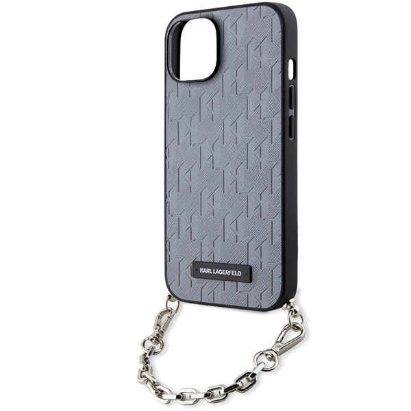 Case Karl Lagerfeld KLHCP14SSACKLHPG iPhone 14 6.1" silver/silver hardcase Saffiano Monogram Chain Case