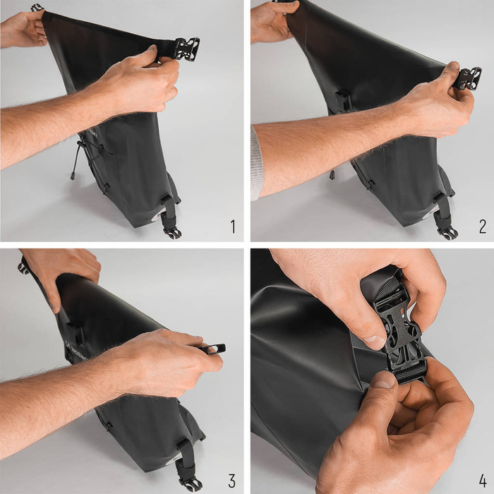 Wozinsky borsa da bicicletta impermeabile bauletto 25l nero (WBB24BK)