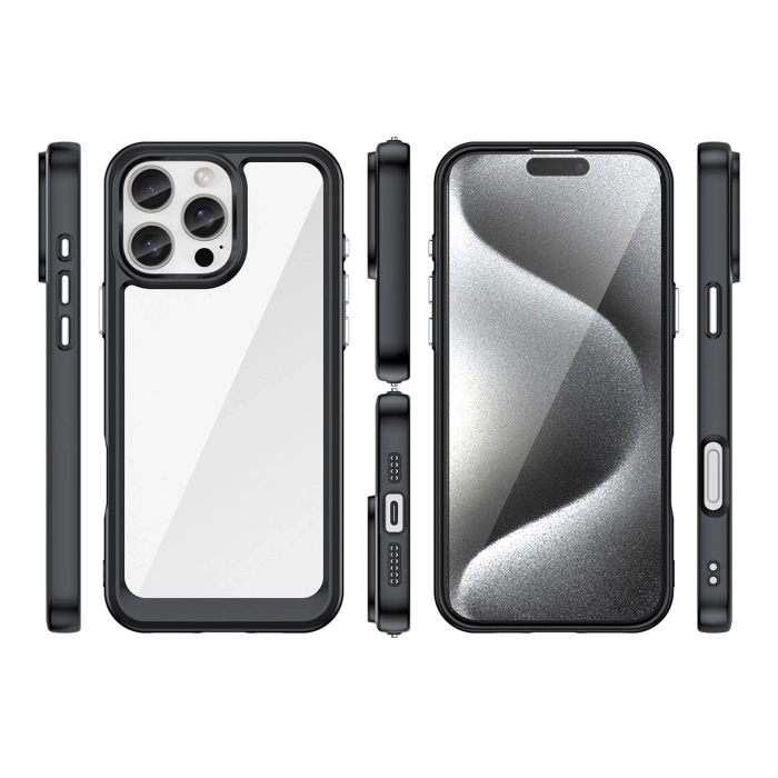 Outer Space Case with Gel Frame for iPhone 16 Pro - Black