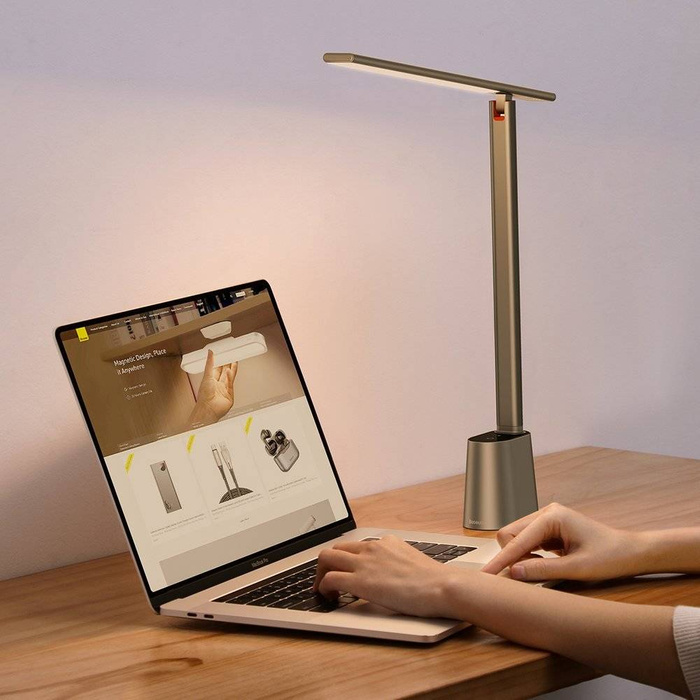 Baseus Smart Eye bezdrátová LED stolní lampa s baterií 2200 mAh šedá (DGZG-0G)