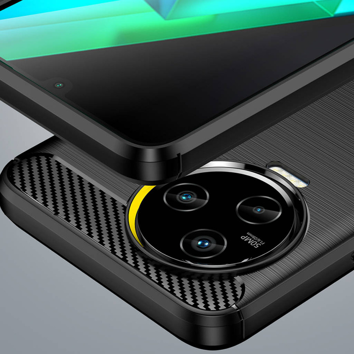 Carbon Case Cover for Infinix Note 12 (2023) / Infinix Note 12 Pro Flexible Silicone Carbon Cover Black