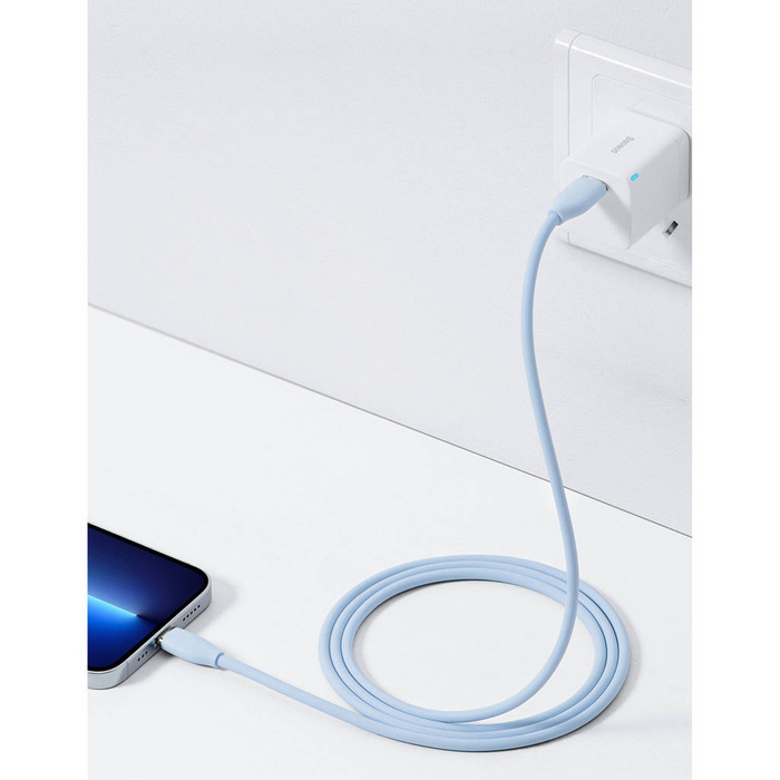 Câble Baseus , USB Type C - Câble Lightning 20W, 1,2 m de long Jelly Liquid Silica Gel - noir