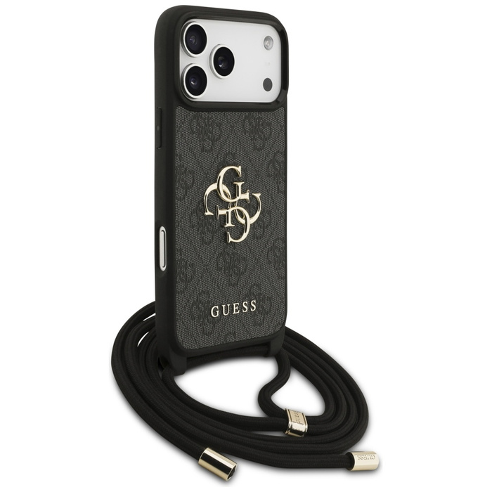 Etui Guess 4G Big Logo Cord Stap         Crossbody do iPhone 17 Pro Max czarny
