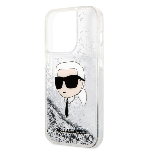 Karl Lagerfeld KLHCP14LLNKHCH iPhone 14 Pro 6,1" stříbrná/stříbrná hardcase Glitter Karl Head