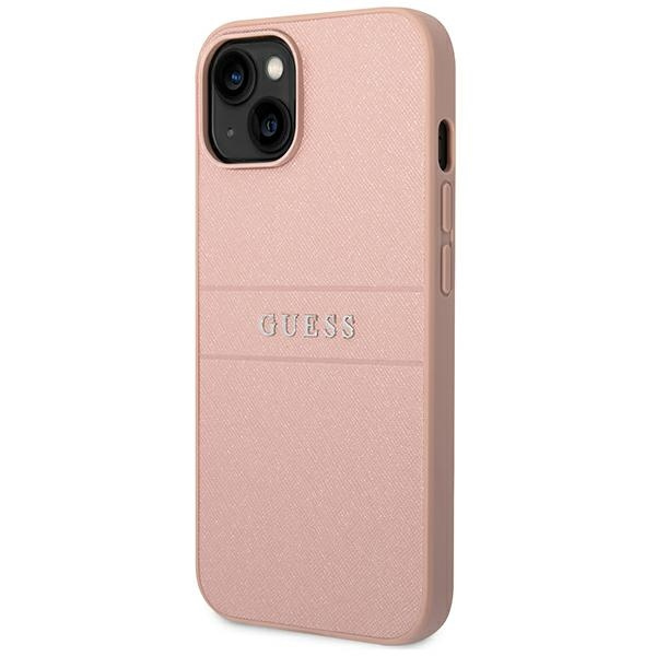 Case Guess iPhone 14 Plus 6.7" pink/pink Saffiano Strap