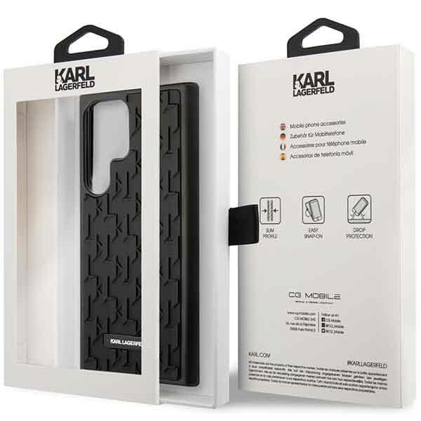 Obal Karl Lagerfeld Monogram 3D Pattern - Obal Samsung Galaxy S23 Ultra (černý) Case