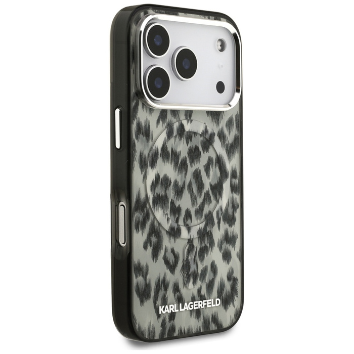 Etui Karl Lagerfeld IML Leopard Pattern  MagSafe do iPhone 17 Pro brązowy