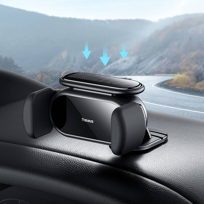 Support de voiture de cockpit automatique solaire Baseus Steel Cannon Pro noir (SUGP010001)