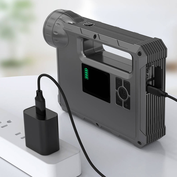 Choetech jump starter with compressor, powerbank 8000mAh, LED flashlight black (TC0017)