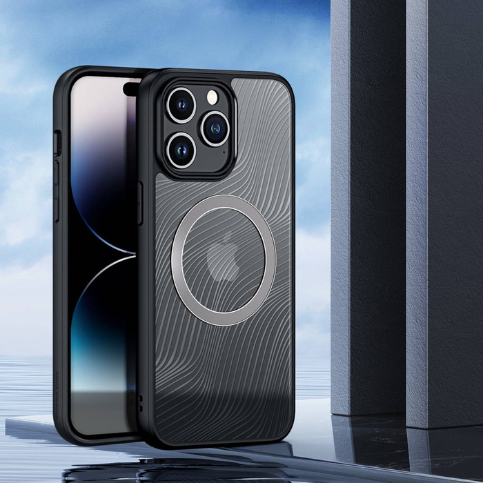 Funda blindada para iPhone 15 Pro Max con MagSafe Dux Ducis Aimo Mag - negra
