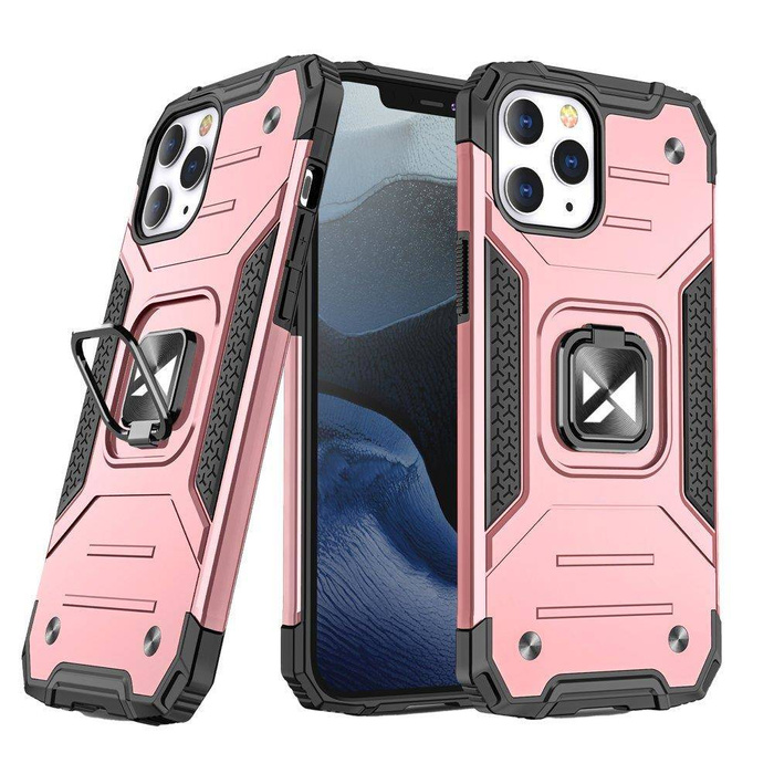 Custodia ibrida resistente Wozinsky Ring Armor + supporto magnetico per iPhone 13 rosa