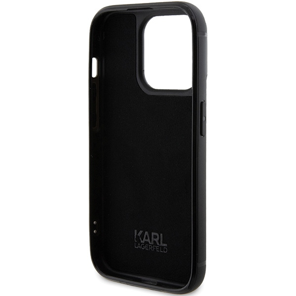 Karl Lagerfeld KLHCP15XHDSPLK iPhone 15 Pro Max 6,7" nero/nerocase Strass Logo Placca in metallo