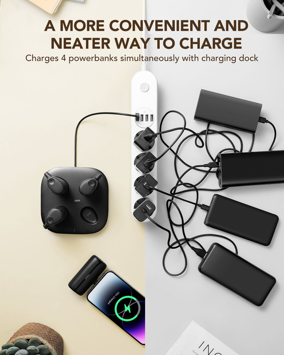 Powerbank Veger Pogo (W007CK) zestaw 4 x 5000 mAh czarny