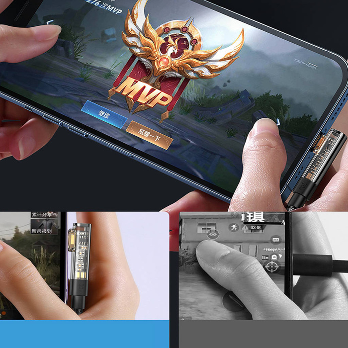 Joyroom Angled Lightning - Cable USB para carga rápida y transferencia de datos 2.4A 1.2 m negro (S-UL012A6)