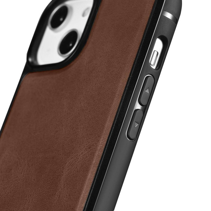 iCarer Leather Oil Wax case with genuine leather for iPhone 14 Plus (MagSafe compatible) brown (WMI14220719-BN)