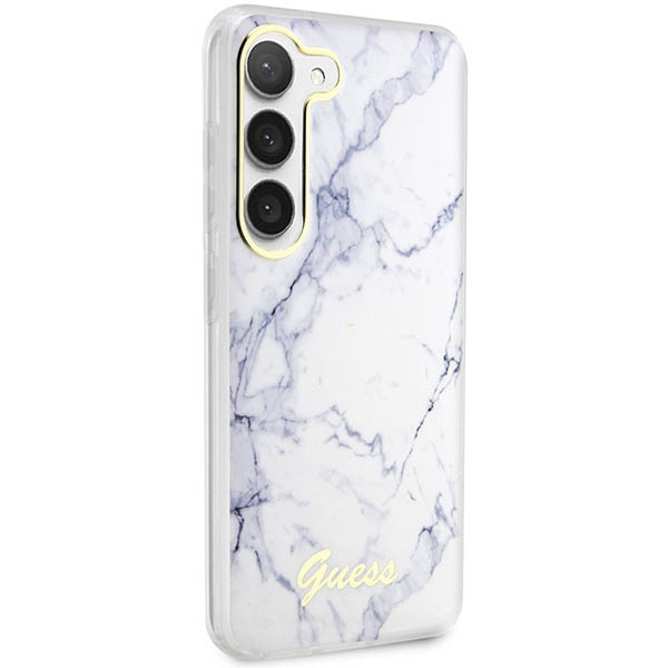 Obal Guess GUHCS23MPCUMAH S23 Plus S916 bílá/bílá hardcase Marble Case