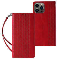 Custodia con cinturino magnetico per iPhone 12 Pro Max Custodia Portafoglio + Mini ciondolo con cordino rosso