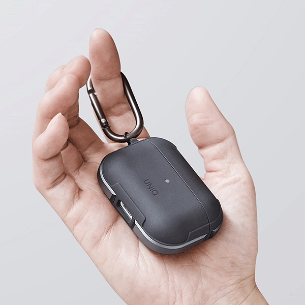 UNIQ hülle Valencia AirPods Pro schwarz/mitternachtsschwarz Antimikrobiell