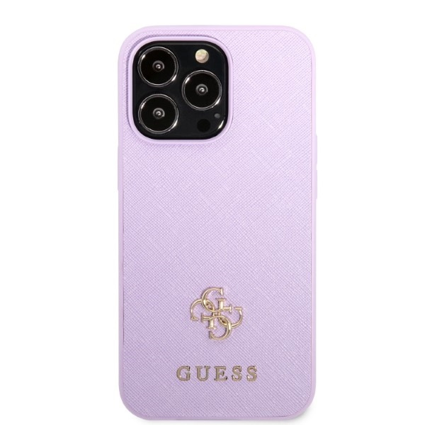Cover Guess Guhcp13lps4mu iPhone 13 Pro / 13 6.1" Purple/purple Hardcase Saffiano 4g Small Metal Logo Case