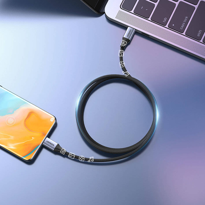 Cavo Ugreen Cavo USB Tipo C - USB Tipo C Alimentazione 240W 5A 2m grigio (90440 US535)