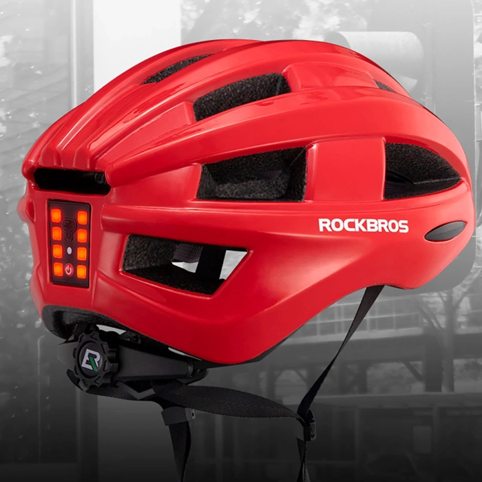 Rockbros Fahrradhelm mit eingebautem Licht - Pink