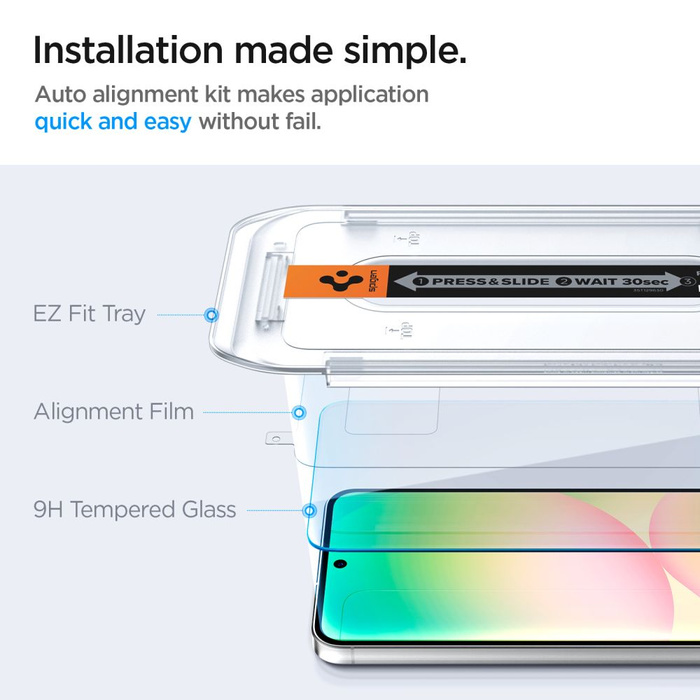 Tempered Glass Spigen GLAS.TR "EZ FIT" 2-PACK GALAXY S24 FE CLEAR