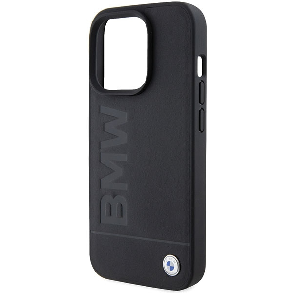 Etui BMW BMHCP15LSLLBK iPhone 15 Pro 6.1" czarny/black Leather Hot Stamp Case