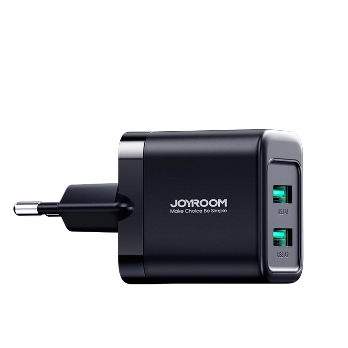 Joyroom JR-TCN01 2xUSB-A 12W 2,4A síťová nabíječka - černá