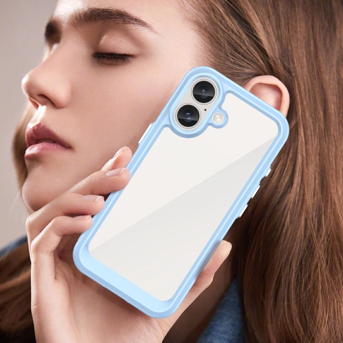 Outer Space Case mit Gelrahmen für iPhone 16 – blau