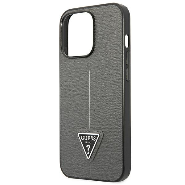 Guess GUHCP13LPSATLG iPhone 13 Pro / 13 6.1" silber/silber hartcase SaffianoTriangle Logo