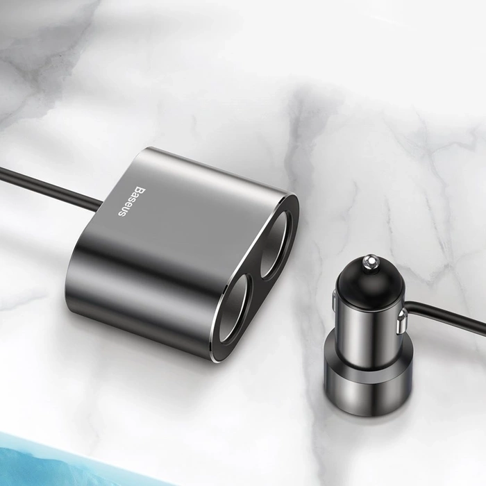 Baseus CRDYQ-01 Splitter 2x Zigarettenanzünder 80W 2x USB-A 3.1A - Schwarz